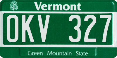 VT license plate OKV327