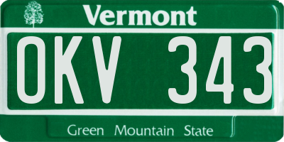VT license plate OKV343