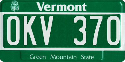 VT license plate OKV370