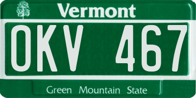 VT license plate OKV467