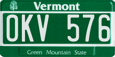 VT license plate OKV576