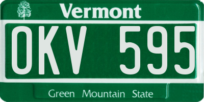 VT license plate OKV595