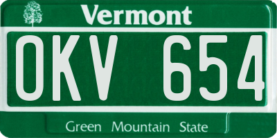 VT license plate OKV654