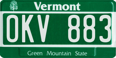VT license plate OKV883
