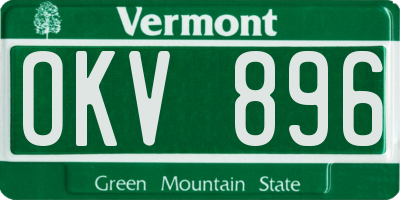 VT license plate OKV896