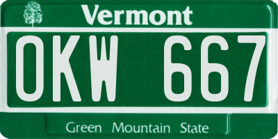 VT license plate OKW667