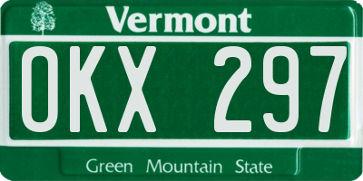 VT license plate OKX297