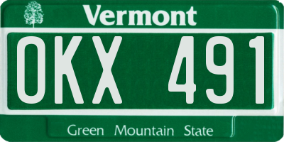 VT license plate OKX491