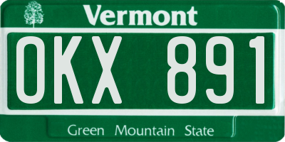 VT license plate OKX891