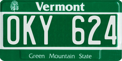 VT license plate OKY624