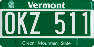 VT license plate OKZ511