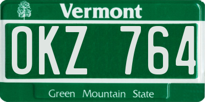 VT license plate OKZ764