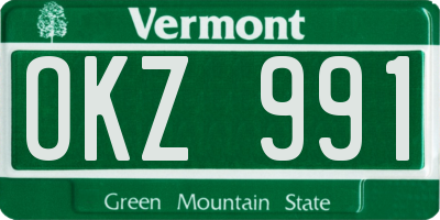 VT license plate OKZ991