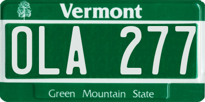 VT license plate OLA277