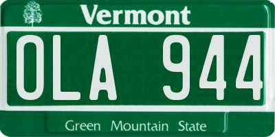 VT license plate OLA944