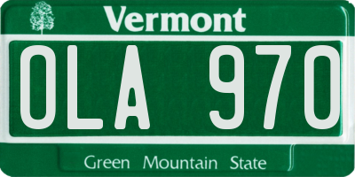VT license plate OLA970