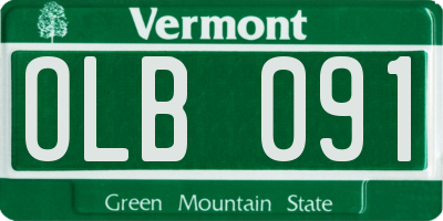 VT license plate OLB091