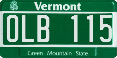 VT license plate OLB115