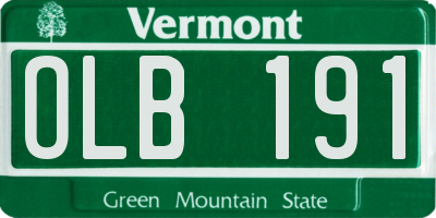 VT license plate OLB191