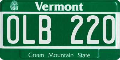 VT license plate OLB220