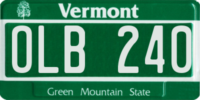 VT license plate OLB240