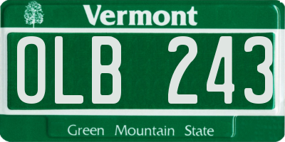 VT license plate OLB243