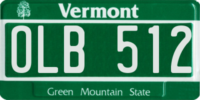 VT license plate OLB512