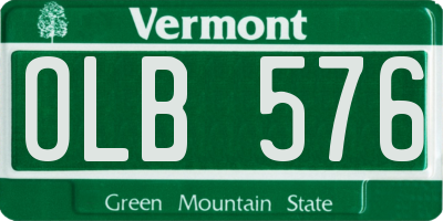 VT license plate OLB576