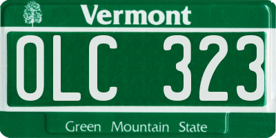 VT license plate OLC323