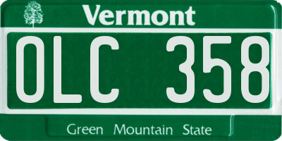 VT license plate OLC358