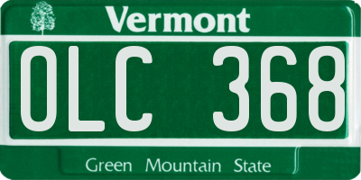 VT license plate OLC368