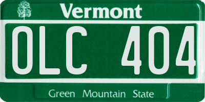 VT license plate OLC404