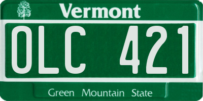 VT license plate OLC421