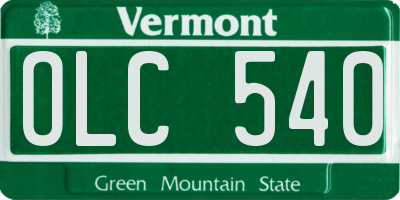 VT license plate OLC540
