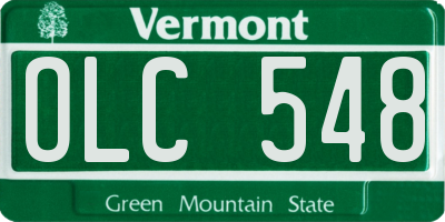 VT license plate OLC548