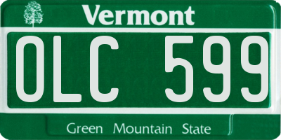 VT license plate OLC599