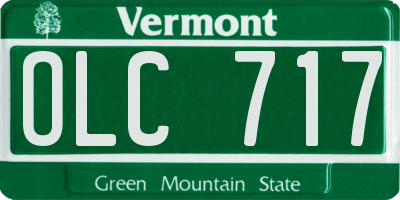 VT license plate OLC717
