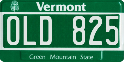 VT license plate OLD825