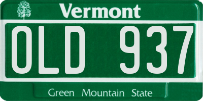 VT license plate OLD937