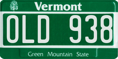 VT license plate OLD938