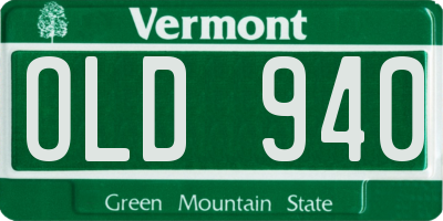 VT license plate OLD940
