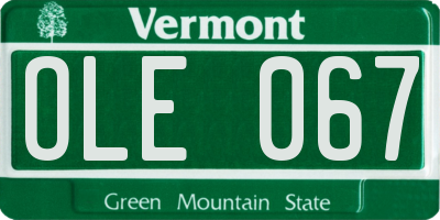 VT license plate OLE067