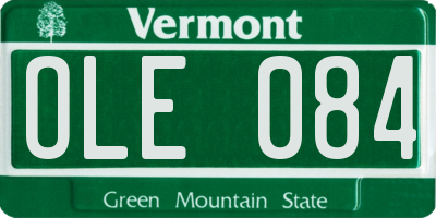 VT license plate OLE084
