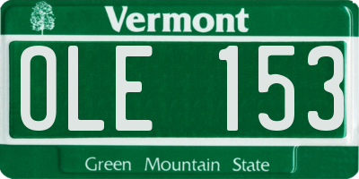 VT license plate OLE153