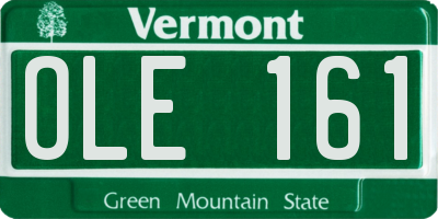 VT license plate OLE161