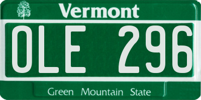 VT license plate OLE296