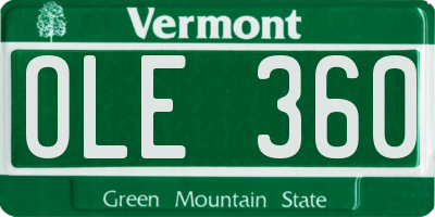 VT license plate OLE360