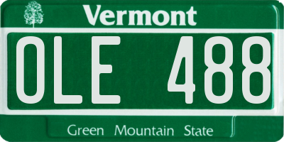 VT license plate OLE488