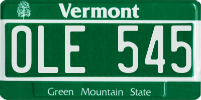 VT license plate OLE545