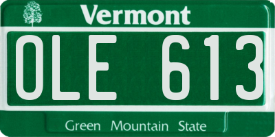 VT license plate OLE613